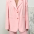 Oversized pink blazer with straight cut