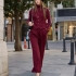 Burgundy Set &ndash; Palazzo Pants and Buttoned Vest