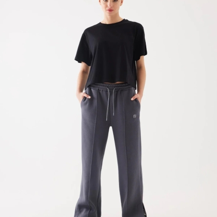 Pantaloni Jogger din Bumbac Gri