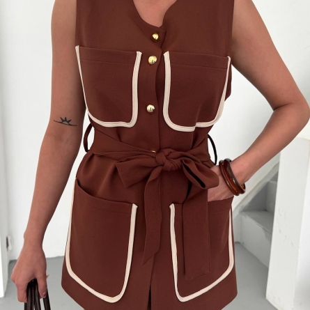 Vesta Maro cu Buzunar si Nasturi