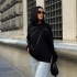 Black Oversized Sweatshirt with Shiny Detailing