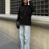 Black Oversized Sweatshirt with Shiny Detailing