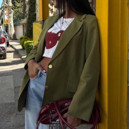 Khaki Linen-Cotton Blazer