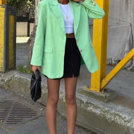 Sacou Mentha  din In și Bumbac