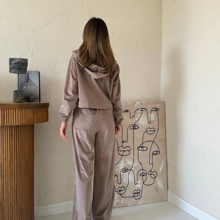 Костюм-Двойка Цвета Кэмел Велюровый (Бархатный)