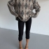 Gray Diamond Pattern Knitwear Sweater