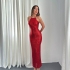 Red Sequin Fitted Maxi Dress