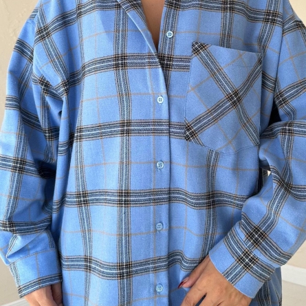 Oversized Blue Plaid Shirt