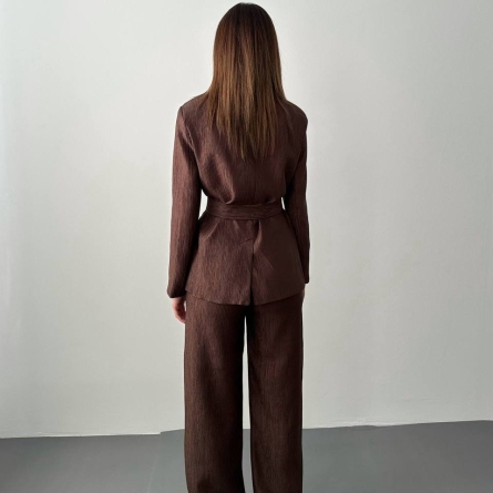 Set Maro cu Pantaloni și Sacou cu Cordon