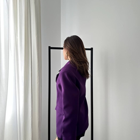 Elegant Purple Single-Breasted Blazer Jacket