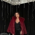 Elegant Burgundy Faux Fur Jacket with Notched Collar