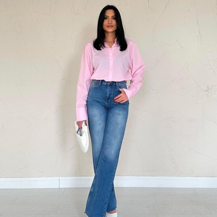 Рубашка розового цвета из ткани поплин