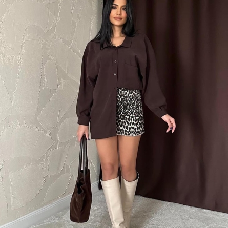 Oversize Chocolate Brown Shirt