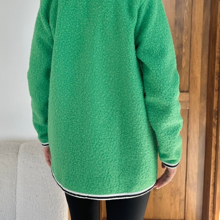 Green Boucl&eacute; Knit Cardigan