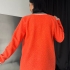 Orange Boucl&eacute; Knit Cardigan