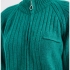 Green Knitted Cardigan with Zipper and High Neck