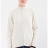 Белый Вязаный Кардиган с Молнией и Воротником