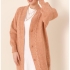 Knitted salmon cardigan with buttons