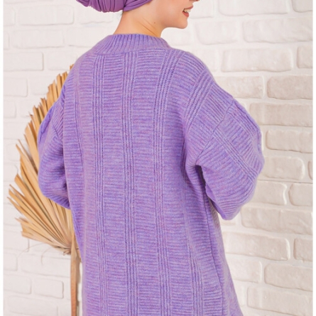 Cardigan Mov Lila cu Nasturi