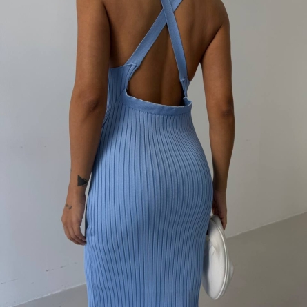 Rochie Minimalistă Lungă Blue