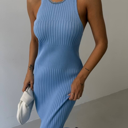 Rochie Minimalistă Lungă Blue