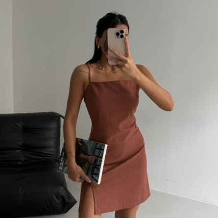 Rochie Mini Maro din Bumbac