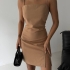 Rochie Mini Nude din Bumbac