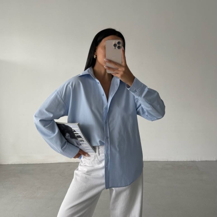 Cămașă Basic Blue din Bumbac