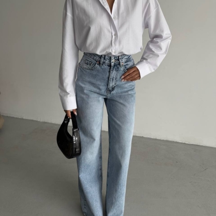 Cămașă Basic Albă din Bumbac