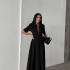 Black Midi Dress with Front Zipper and Tailored Fit