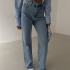 Light Blue Jeans with Back Rips