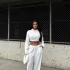 Hoodie and Wide-Leg Pants White Set