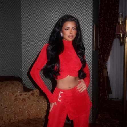 Set Roșu din 3 Piese de Catifea