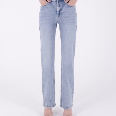 Blugi Blue Drepți cu Talie &Icirc;naltă