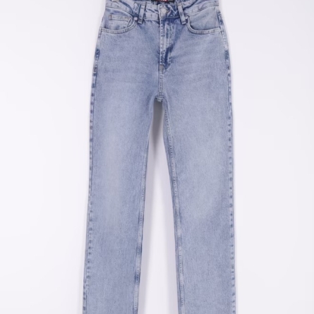 Blugi Blue Drepți cu Talie &Icirc;naltă